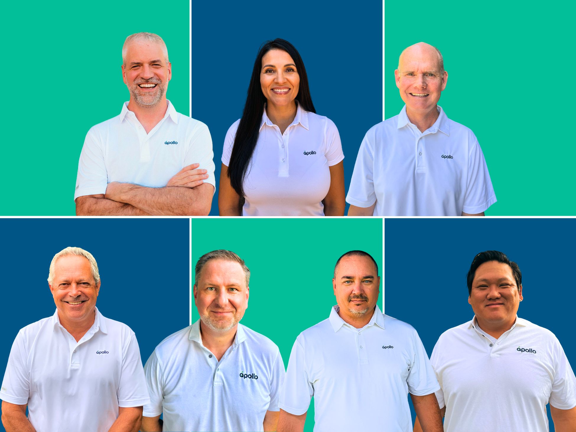 A collage of pictures that shows the Apollo team.